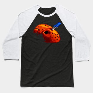 Jason Mask Pixel Art Nes Baseball T-Shirt